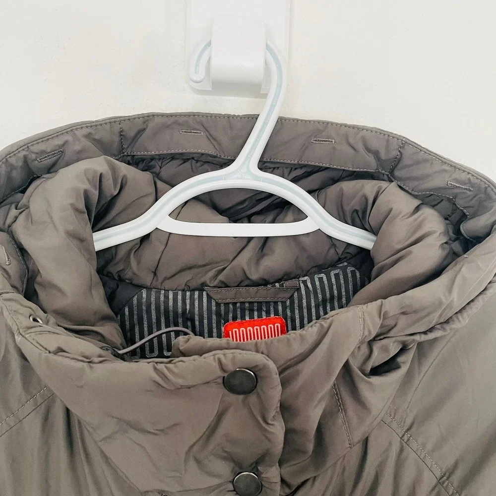 Columbia Thermal Coil Puffer‎ Parka Jacket Coat Gray Hooded Insulated Women LG